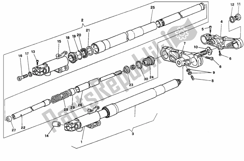 Todas as partes de Garfo Dianteiro Fm 007706 do Ducati Supersport 750 SS 1992